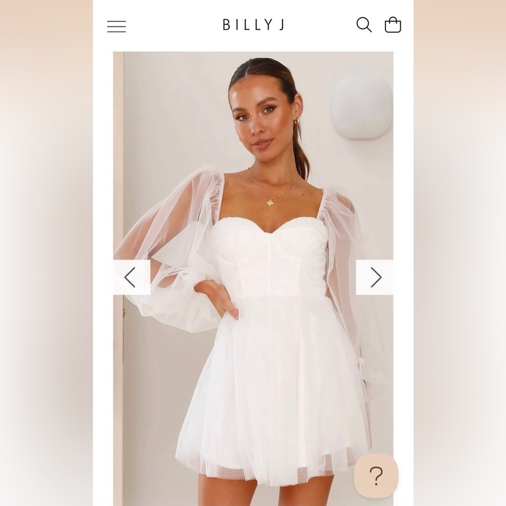Elegant White Dress with Sheer Sleeves